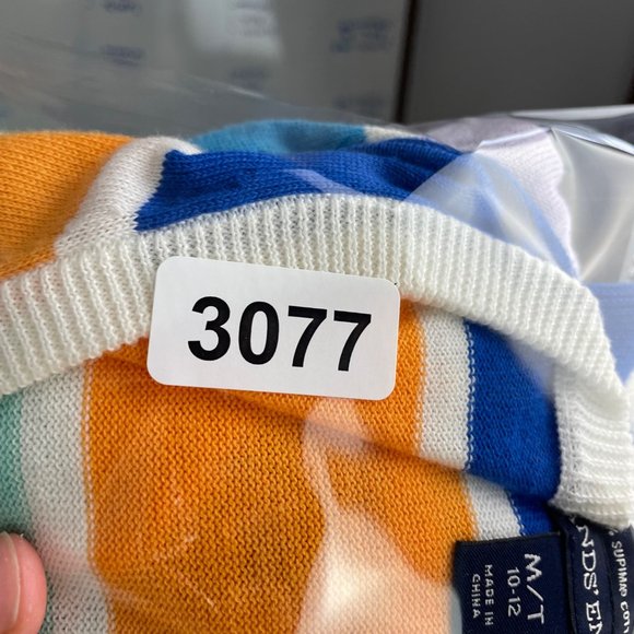 Lands' End Women's‎ M TALL Purple Orange Striped Button Up Cotton Cardigan - Picture 9 of 9